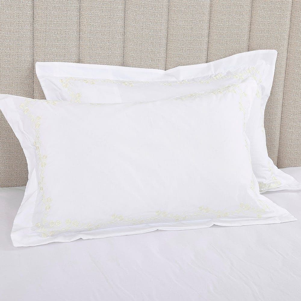 Alvi Pillow Case, White - Set Of 2, 200 Tc, 50X75 Cm