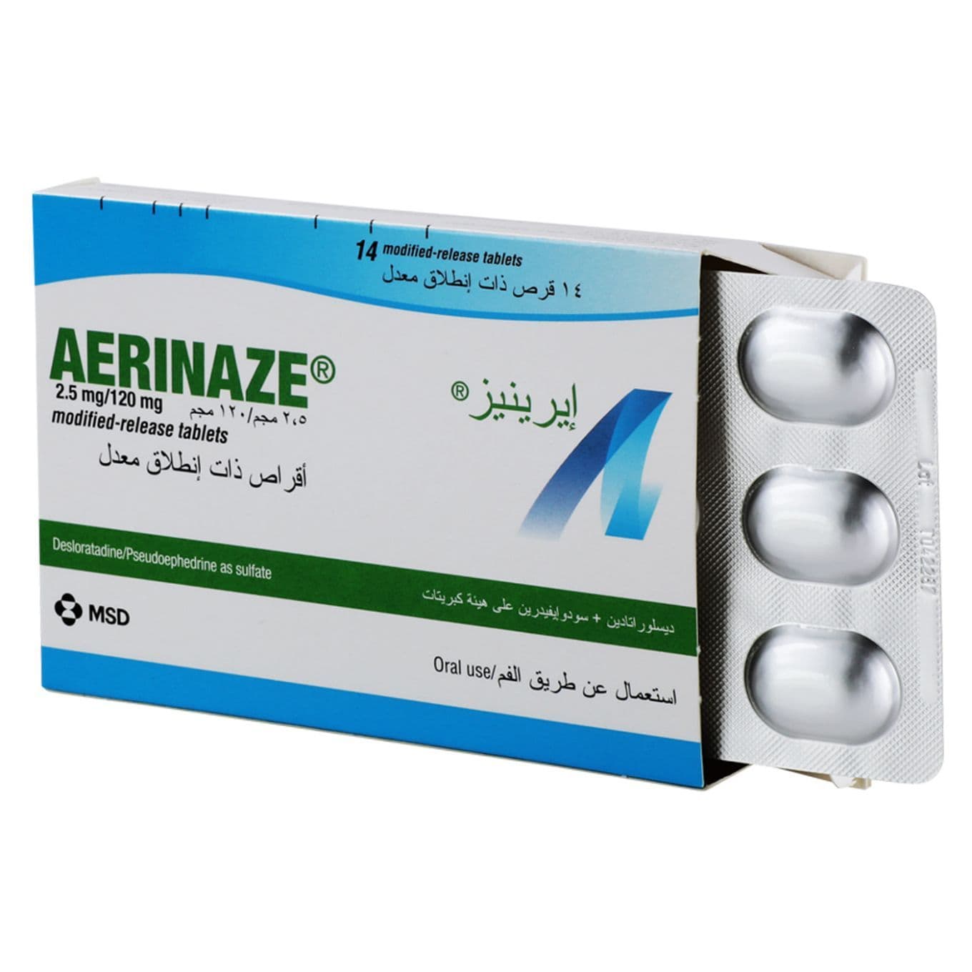 Aerinaze Tablet 2.5/120 Mg 14 PC 