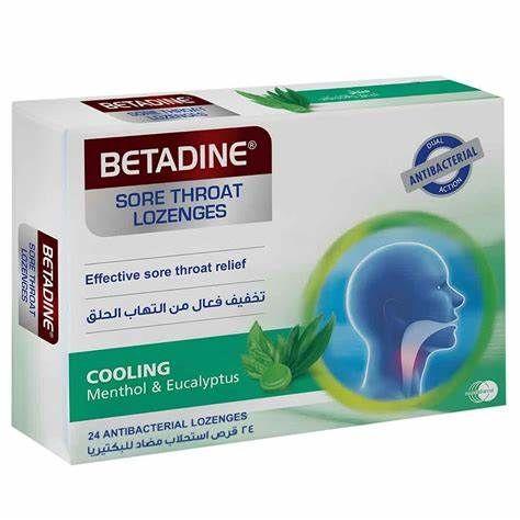 Betadine Sore Throat Lozenges Menthol&Eucalyptus 24'S -0619