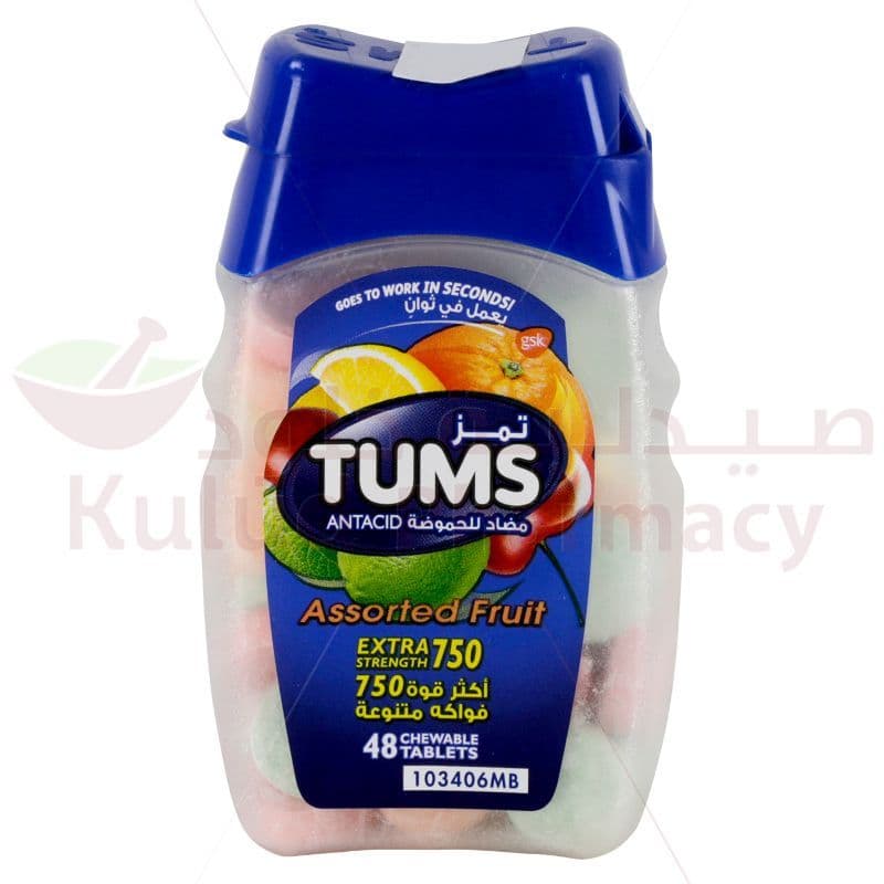 Tums Antacid Fruits Chewable Tablet 750 Mg 48 PC