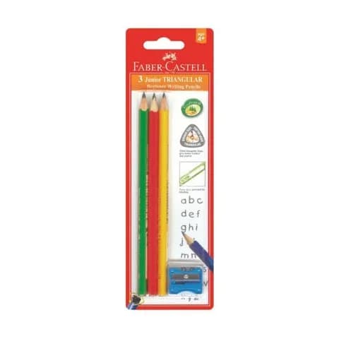 Fabercastell Junior Triangular Writing Pencils With Sharpener 4Pieces