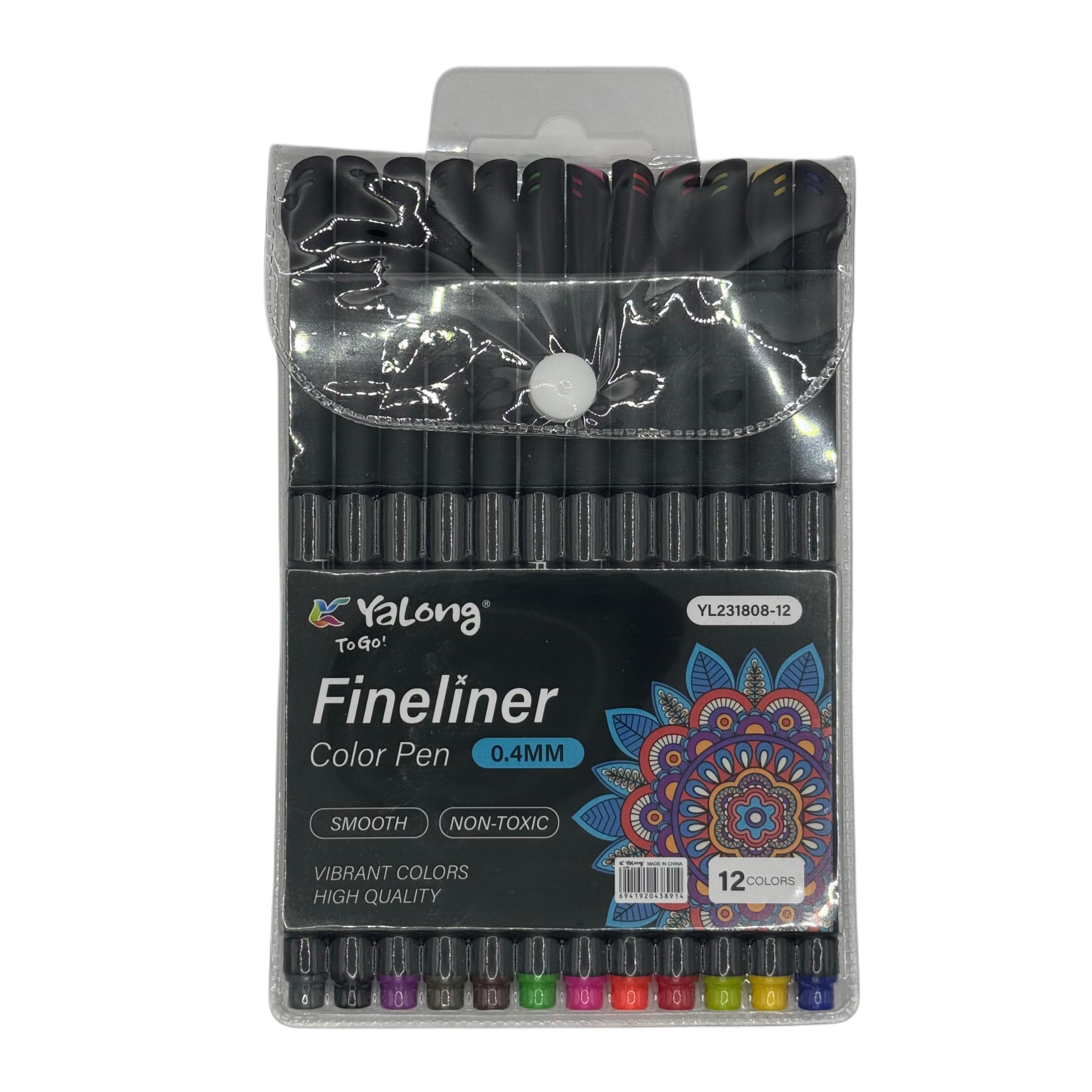 Yalong Fineliner Set (12 Pens, 0.4Mm)
