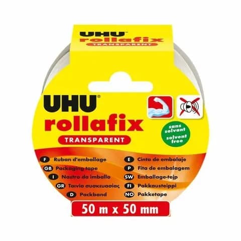 Uhu Rolafix Transparent Packaging Tape 50Mmx50M