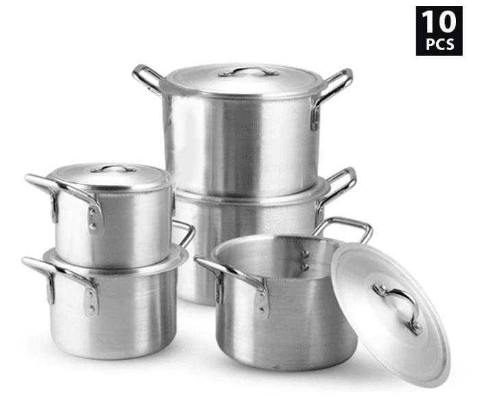 Pack Of 10 Pieces Aluminium Cooking Pot Set Ddstk - Ja038