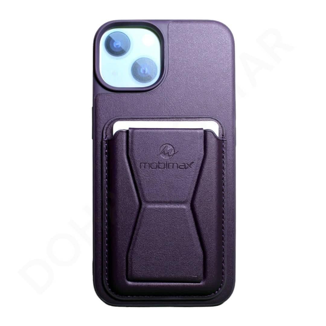 Magnetic Card Holder Case With Stand For Iphone 14Promax (Purple)