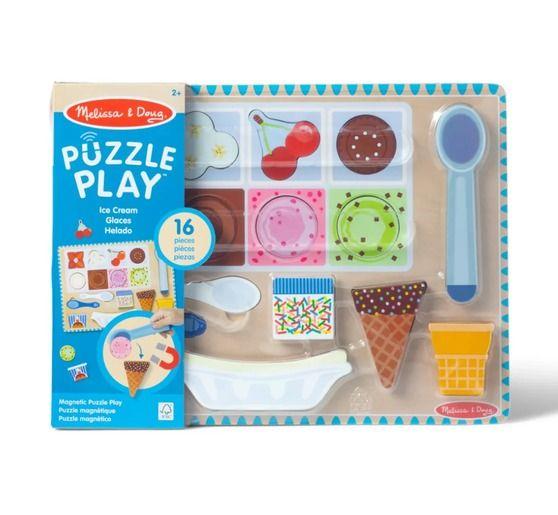 Melissa & Doug Wooden Magnetic Ice Cream Puzzle & Play Set