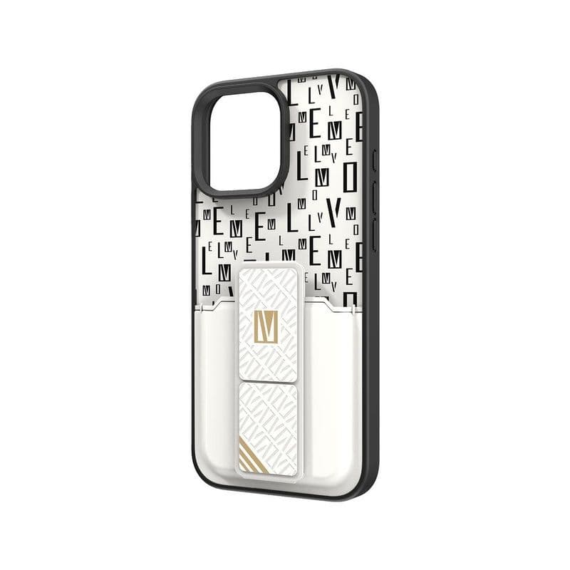 Levelo Morphix Gripstand Case With Cardholder -Iphone 16 Pro Max -White