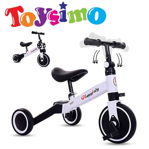 White 2 In 1 Three Wheel Tricycle