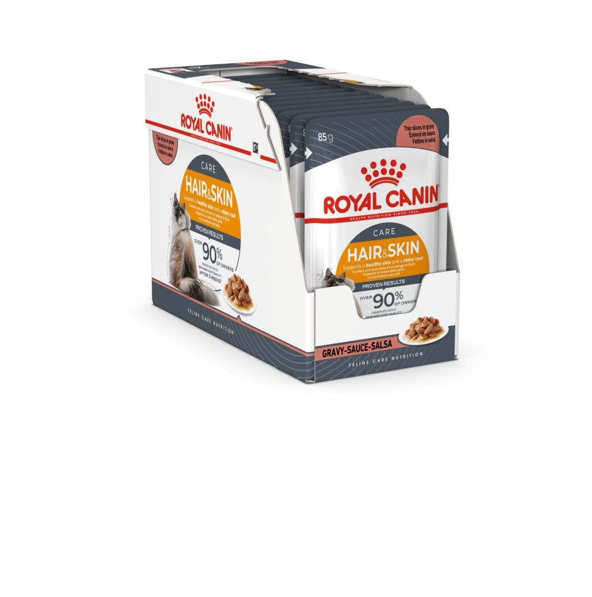 Royal Canin Hair & Skin Gravy (INTENSE BEAUTY) (WET FOOD - Pouches) 12x85g