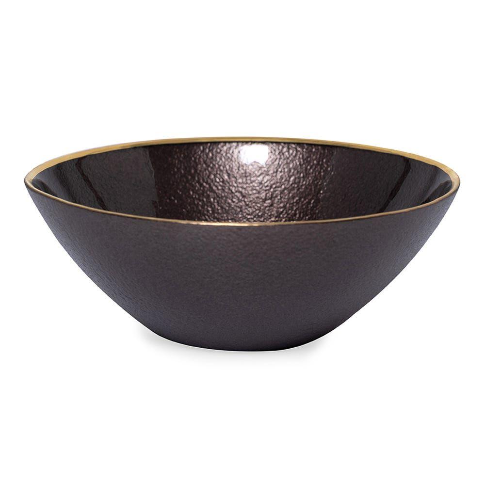 Tia Bowl, Brown & Gold - 16X6 Cm