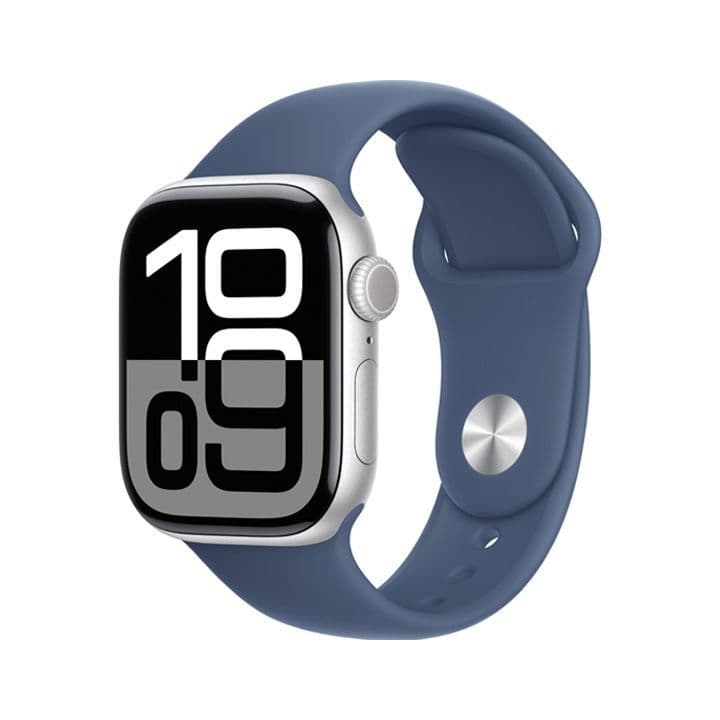 Apple Mwwa3Qa/A Watch Series 10 Gps 42Mm Silver Aluminium Case With Denim Sport Band - S/M