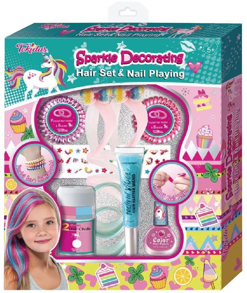 Sparkle Decorating Hair Set W/ Nail Playing