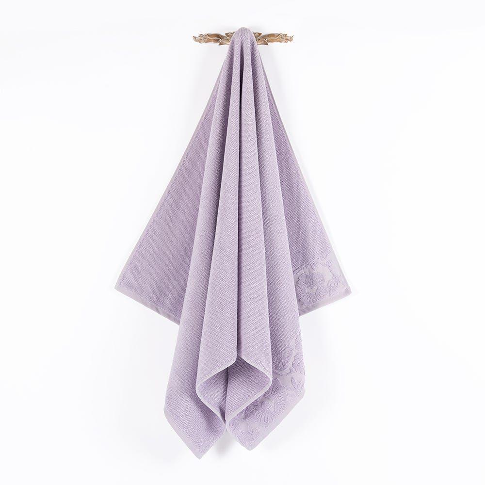 Flower Bath Towel, French Violet - 480 Gsm, 140X70 Cm