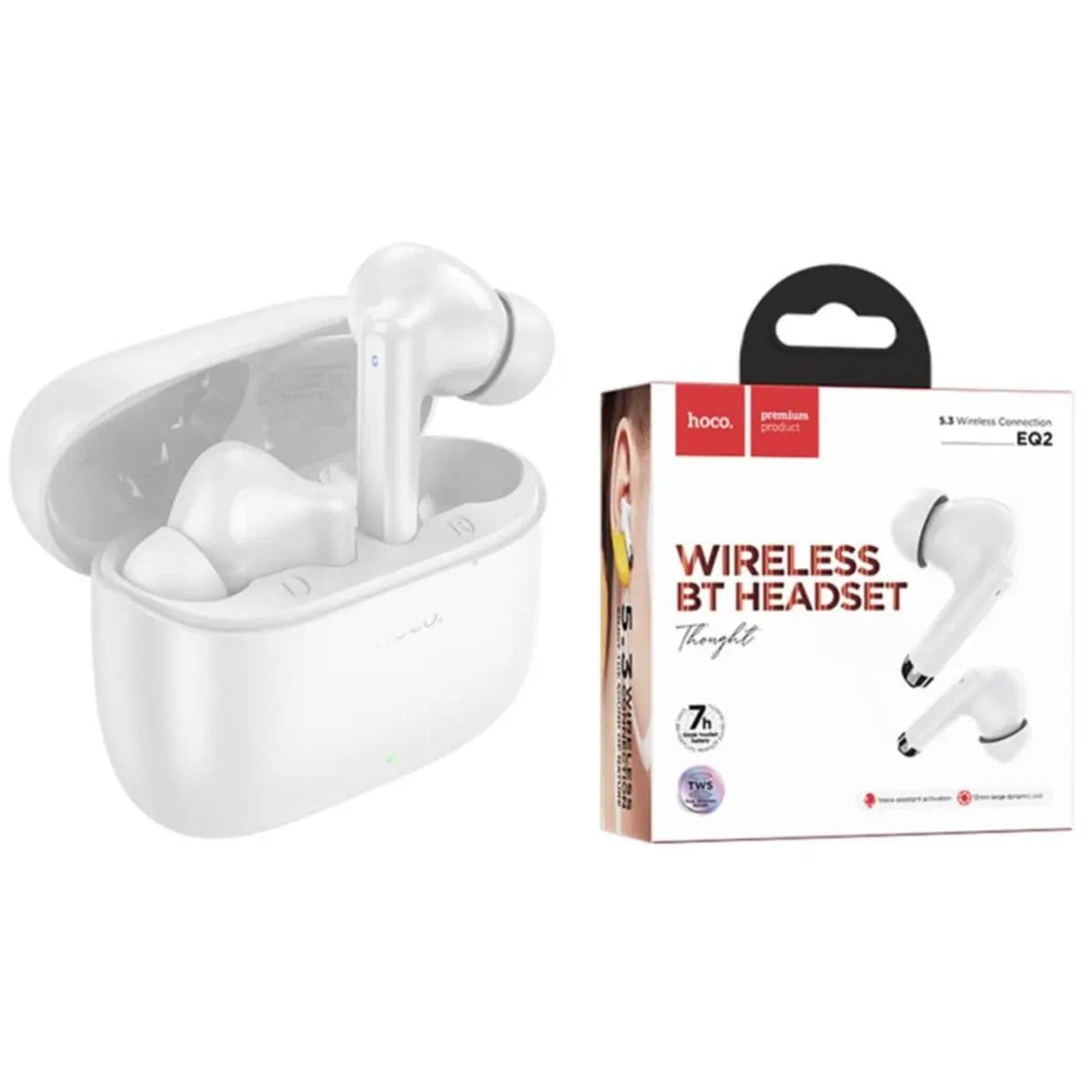 Wireless Bluetooth Headset 7 Hr. Play / Talk With Case - Hoco Eq2