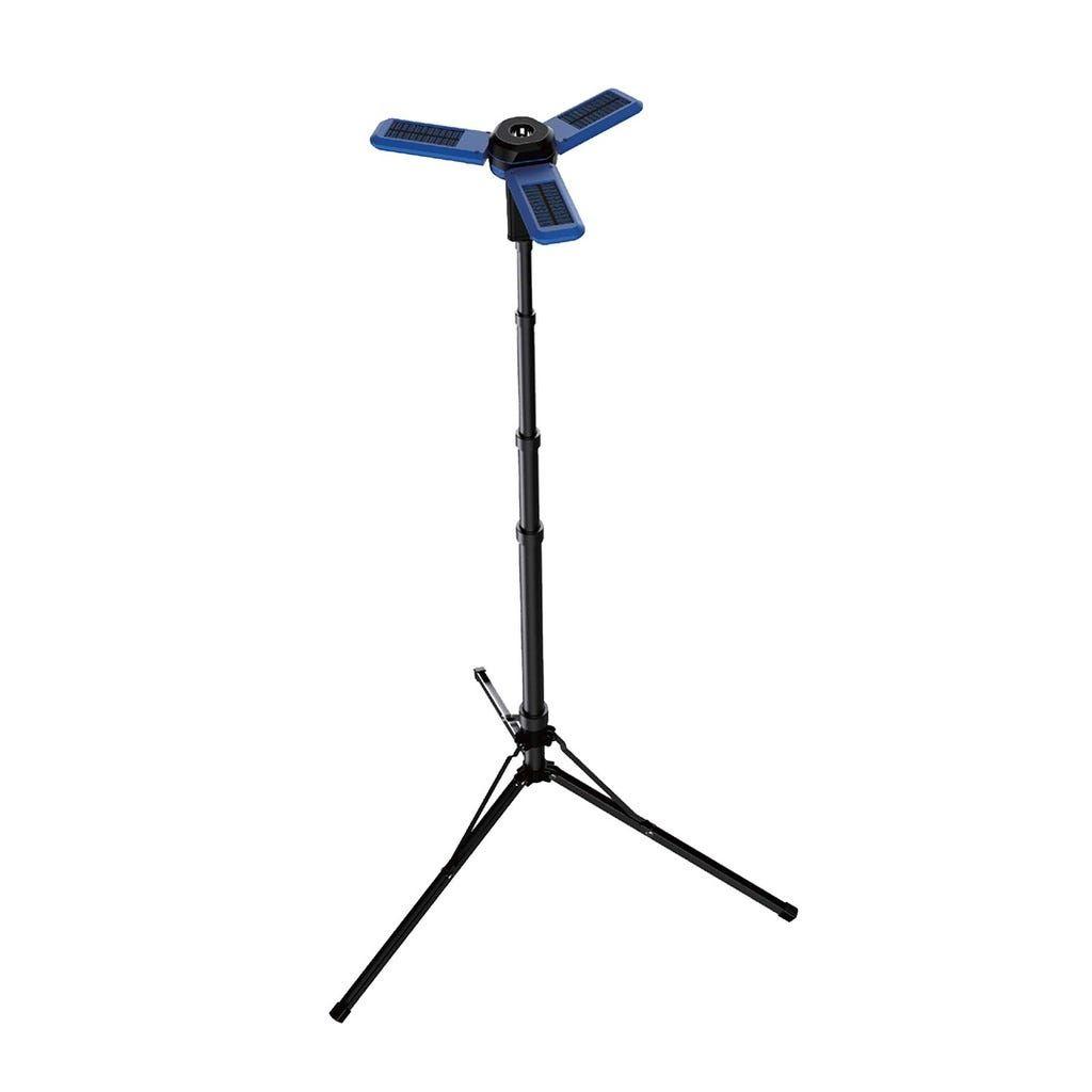 Powerology 2600Mah Camping Light With Tripod Stand Built-In Solar Panels Blue