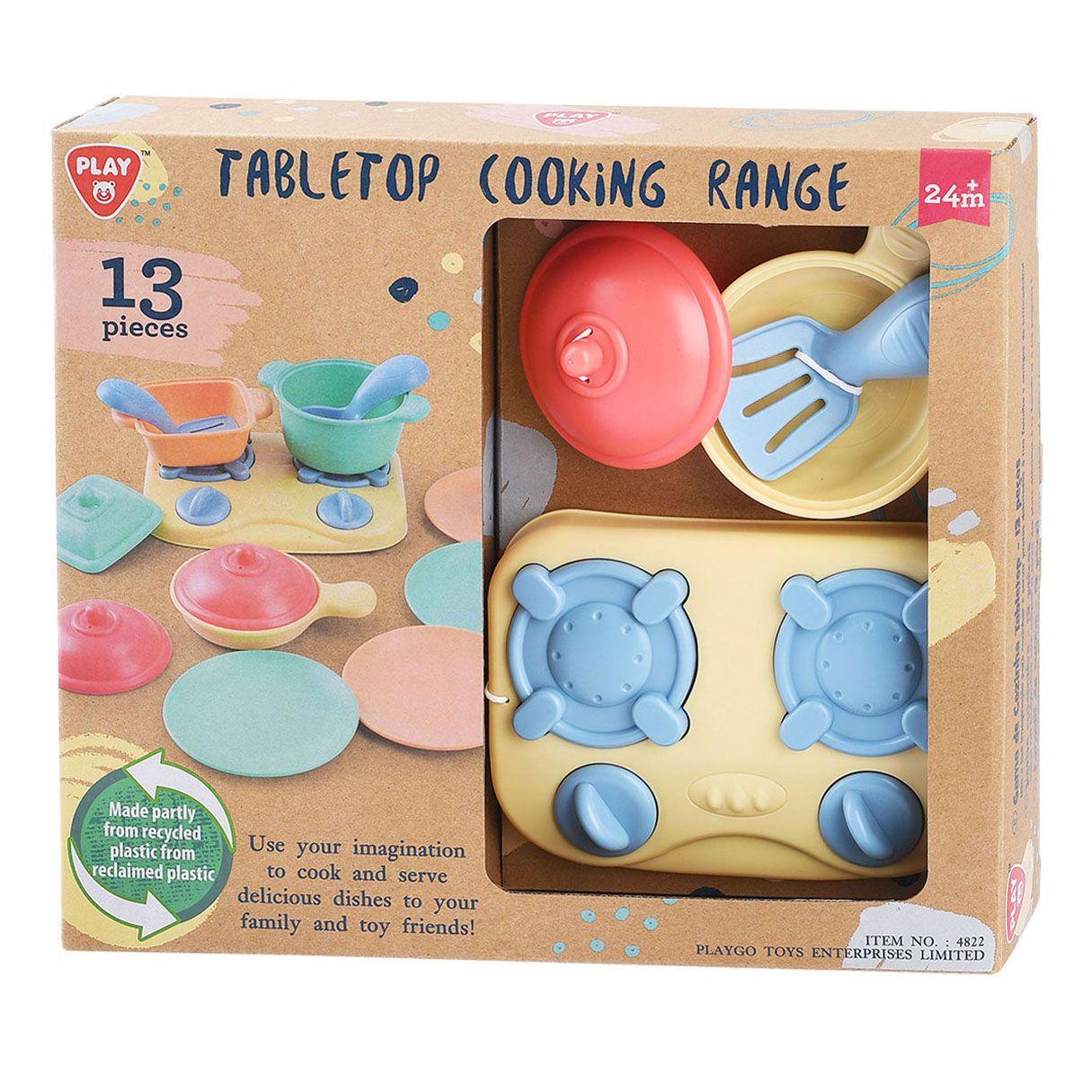 Playgo Play Tabletop Stove With Accessories Play Set, 13 Pieces.