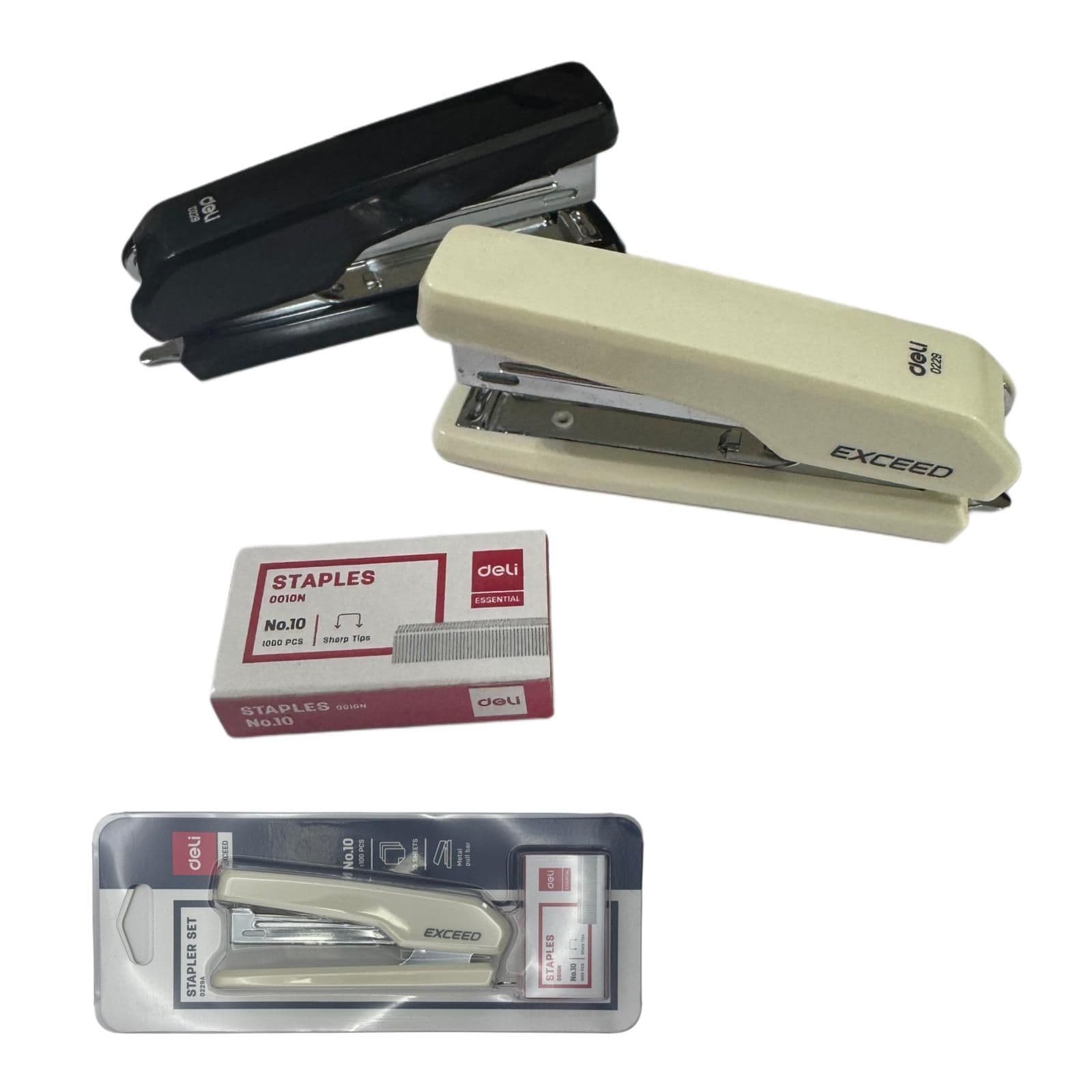 Deli Exceed Stapler + Pin Set Random Color
