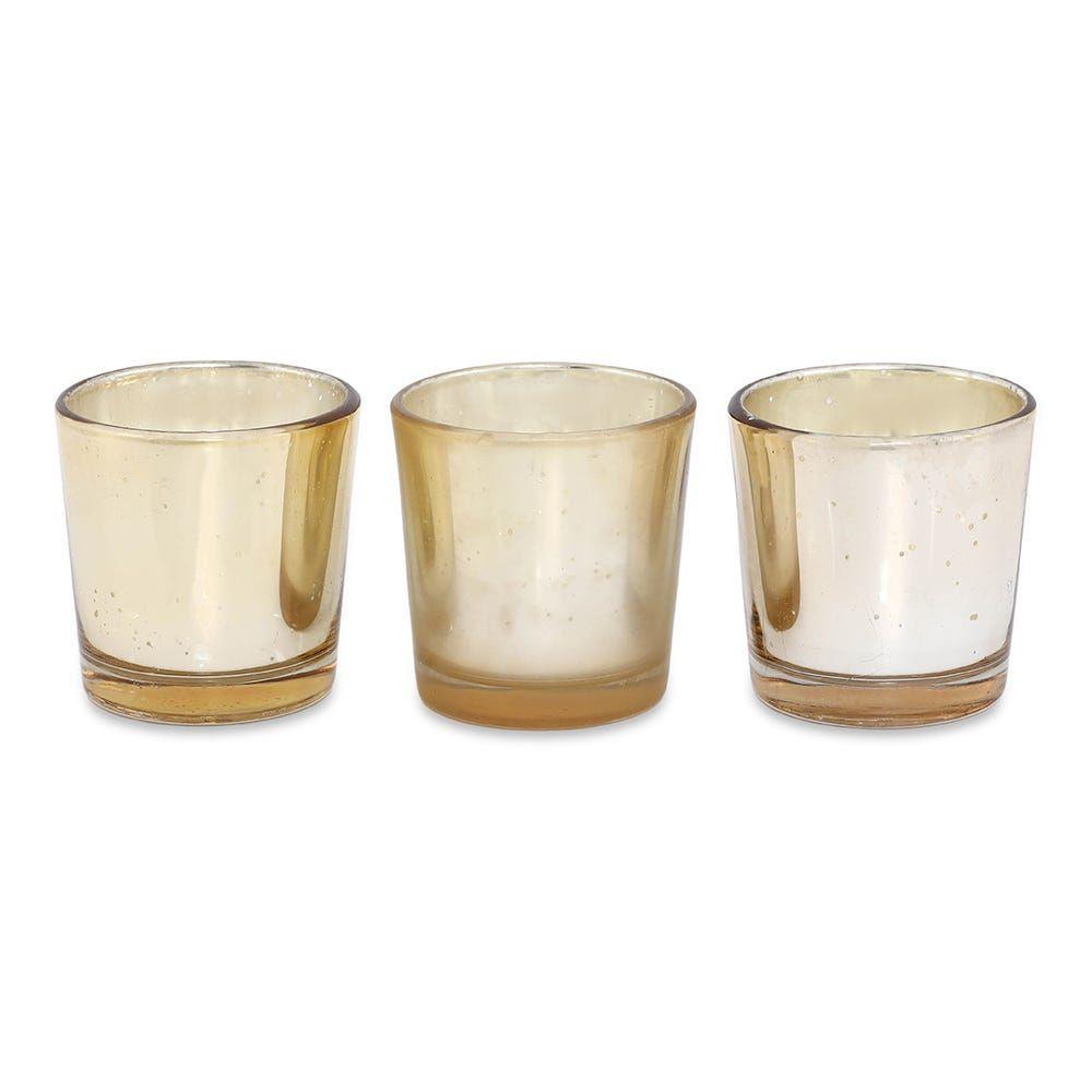 Furn Votive Holder, Gold - Set Of 3, 6X6 Cm