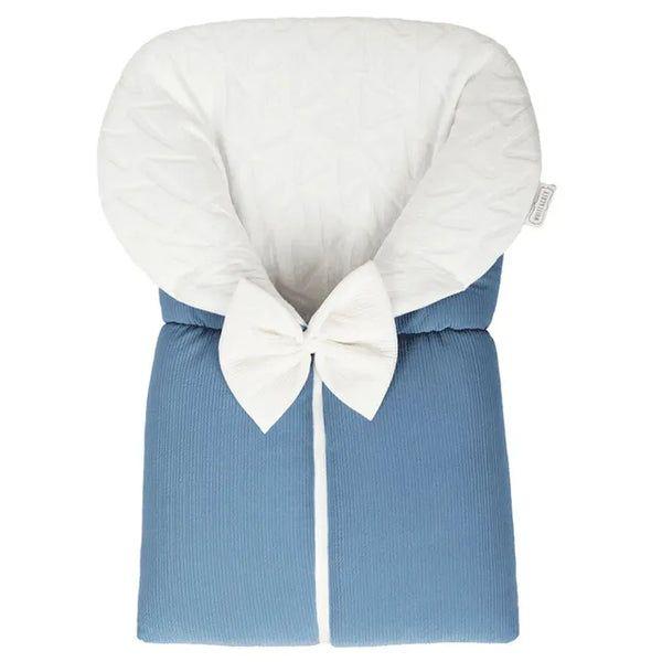 Little Angel White & Grey Sleeping Bag White W/Bow (Blue)