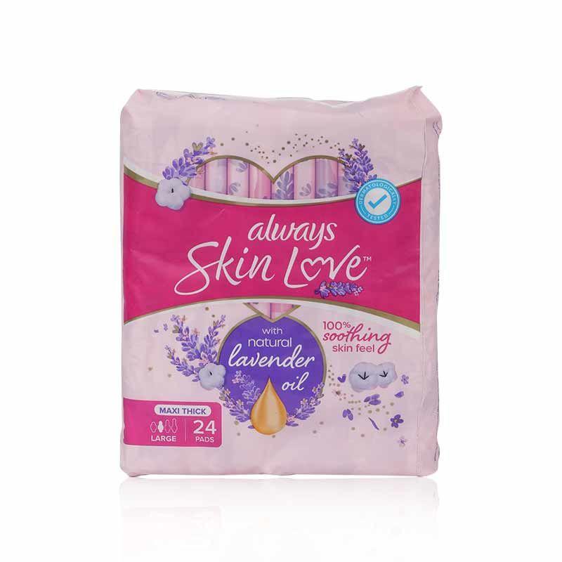 Always Skin Love Maxi Thick Pads With Lavender Oil(L) 24'S