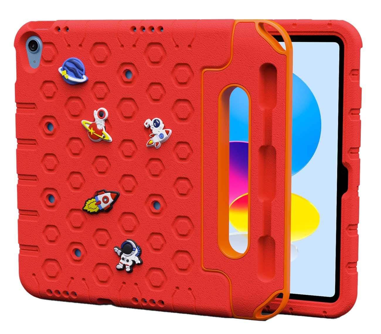 Moxedo Ipad 10.9-Inch (10Th Gen) Kids Case / With Apple Pencil Slot / Drop Resistant / Red