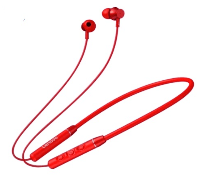 Lenovo QE03 Bluetooth 5.0 Neck-mounted Wireless Sports Bluetooth Earphone with Magnetic and Wire Control Function- Red