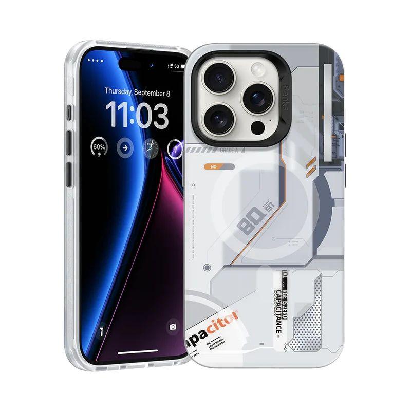 Benks Magnetic Mecha Series Protective Case Ip15 Pro White