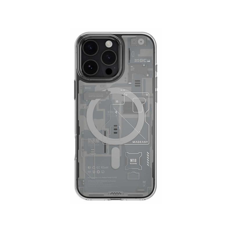 Mageasy X Ray Case For Iphone 16 Pro Max / Support Magsafe / Drop-resistant / Grey