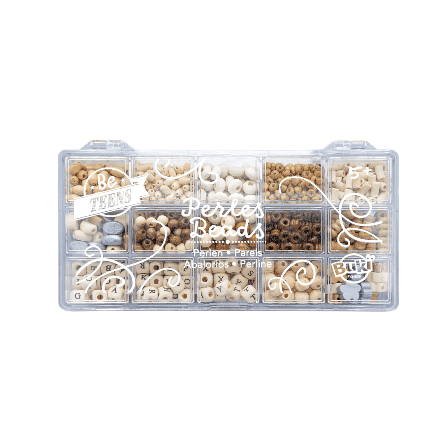 Buki Box Of Wooden Beads  Natural