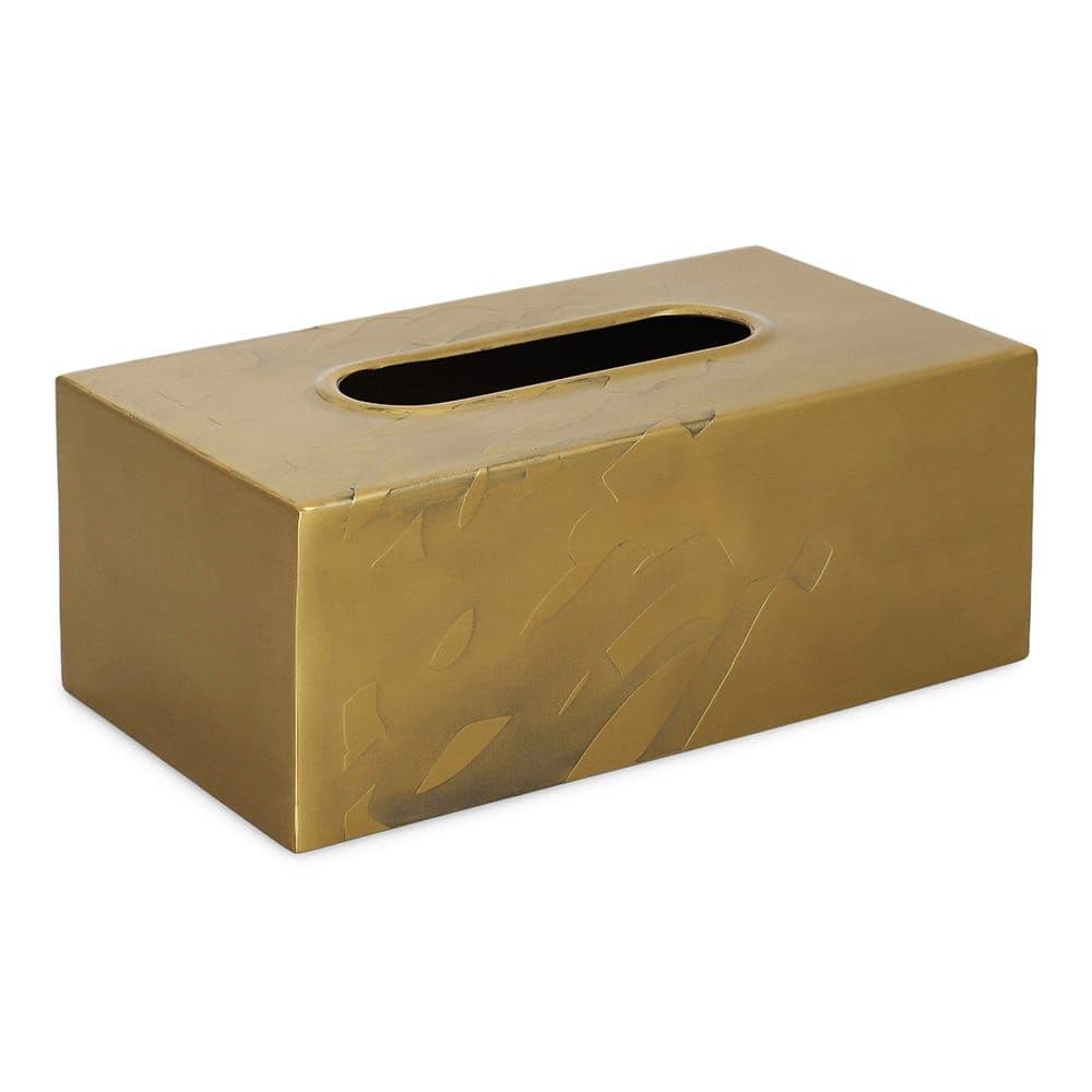 Sujj Tissue Box Cover, Gold - 26X10 Cm