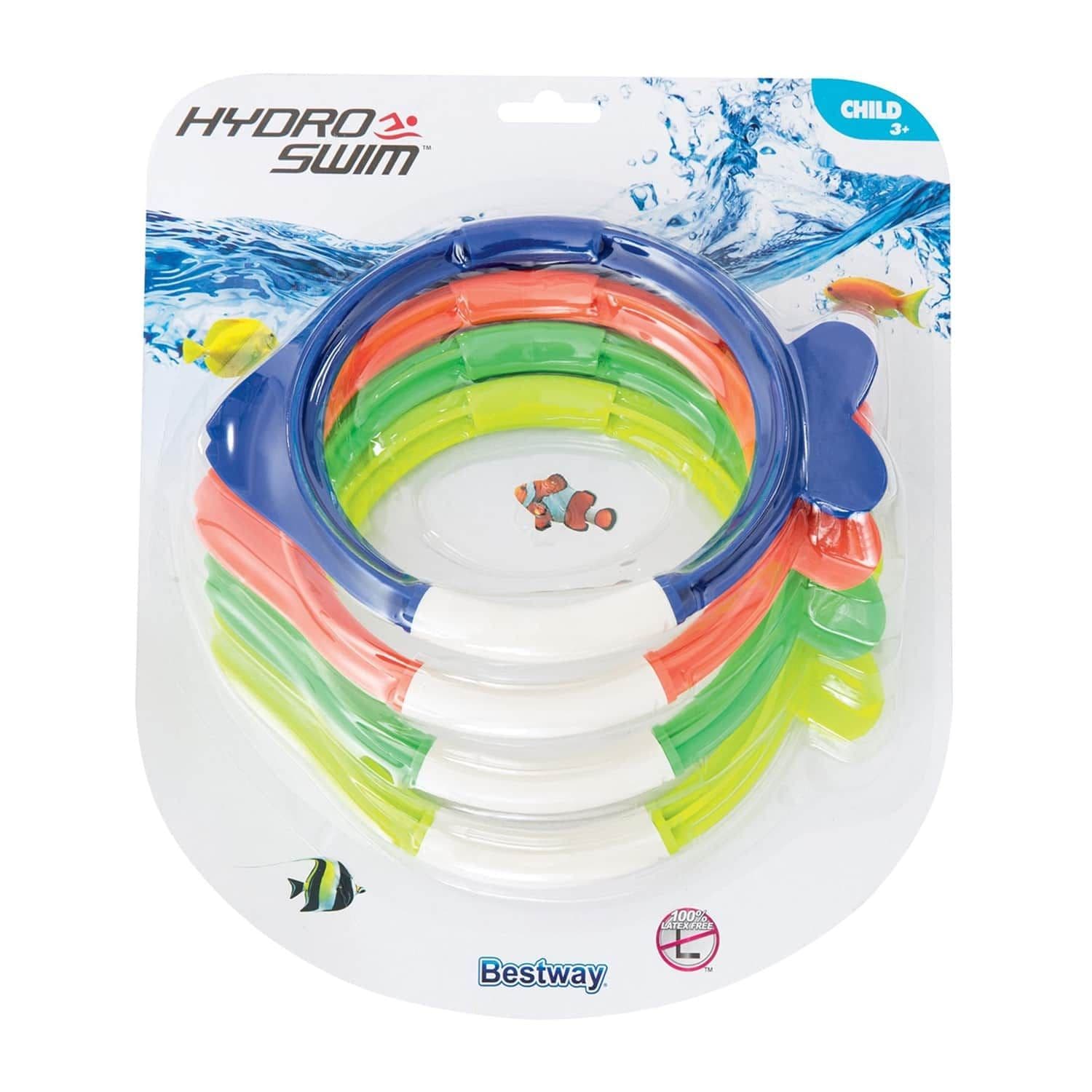 Bestway Hydro-Swim Lil 'Fish' Dive Fish Ring Set (4 Pieces)