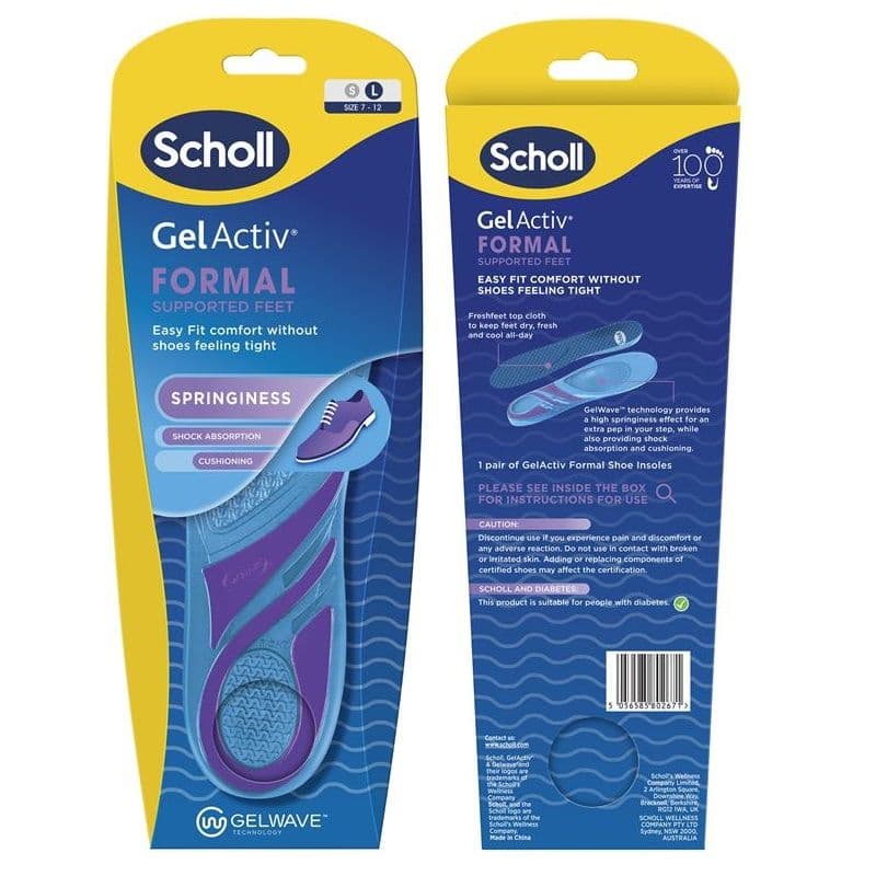 Scholl Gel Activ Insole Formal Large Uk Size 7-12