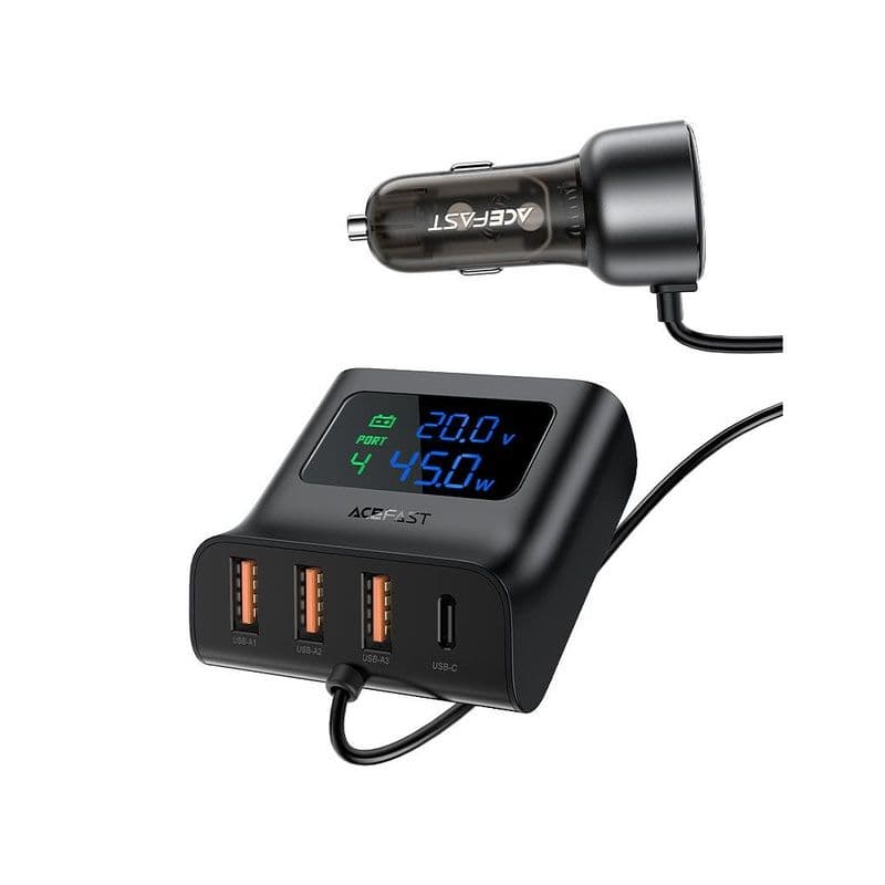 Acefast B11 138W Car Charger Splitter With Digital Display