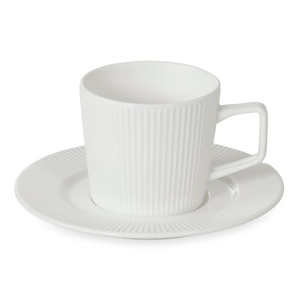 Pots Cup & Saucer, White - 250Ml