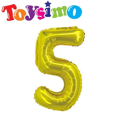 40-Inch Gold Color Number 5 Balloon