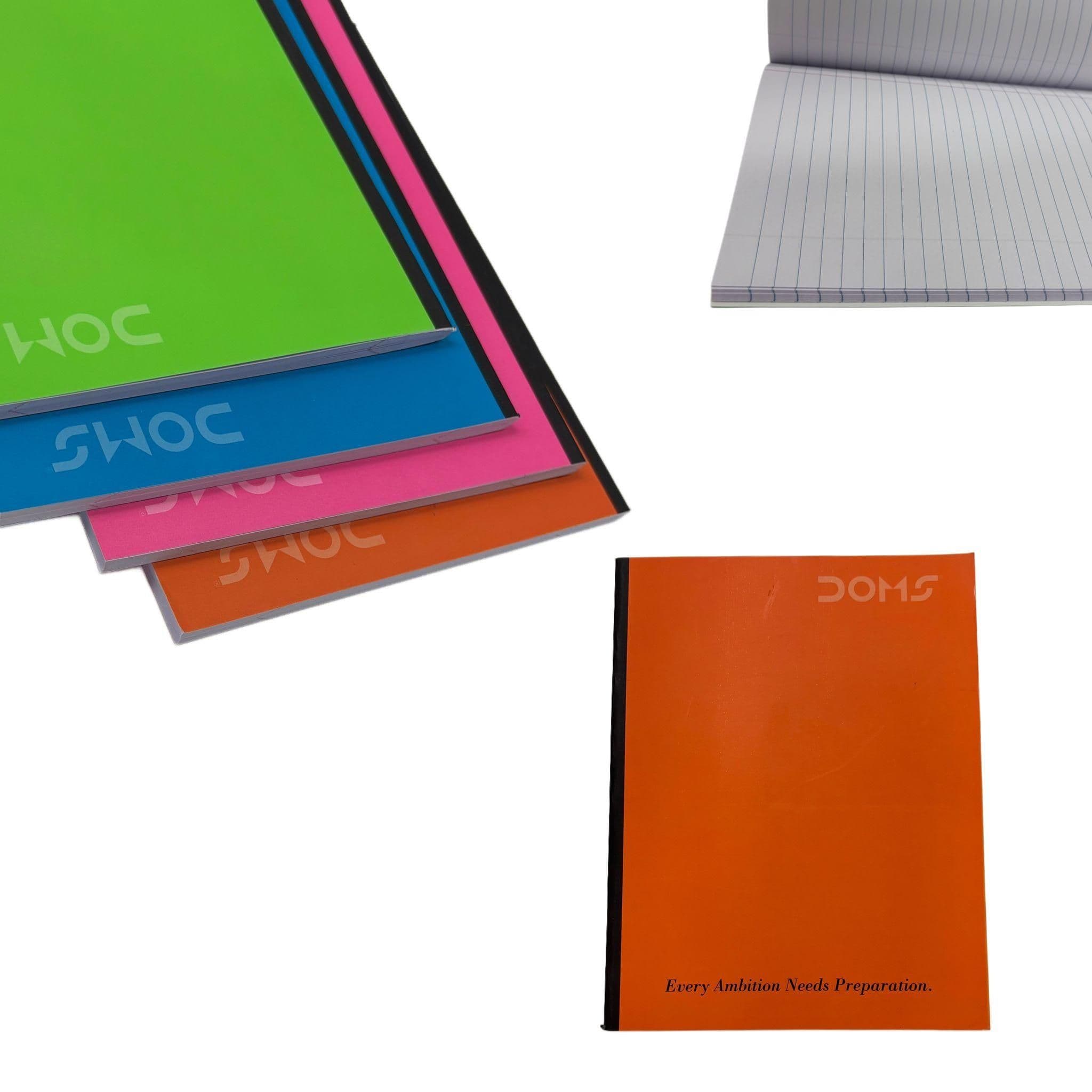 Doms Neon Cover Single Line Exercise Book 22*16Cm 80 Sheets Nb-35