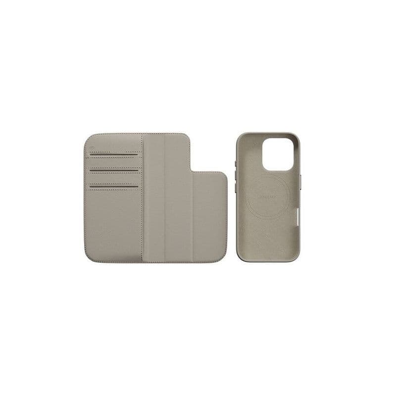 Mageasy 2-In-1 Card Folio Magsafe Leather Flip Phone Case With Stand For 2024 Iphone 16 Pro Starlight