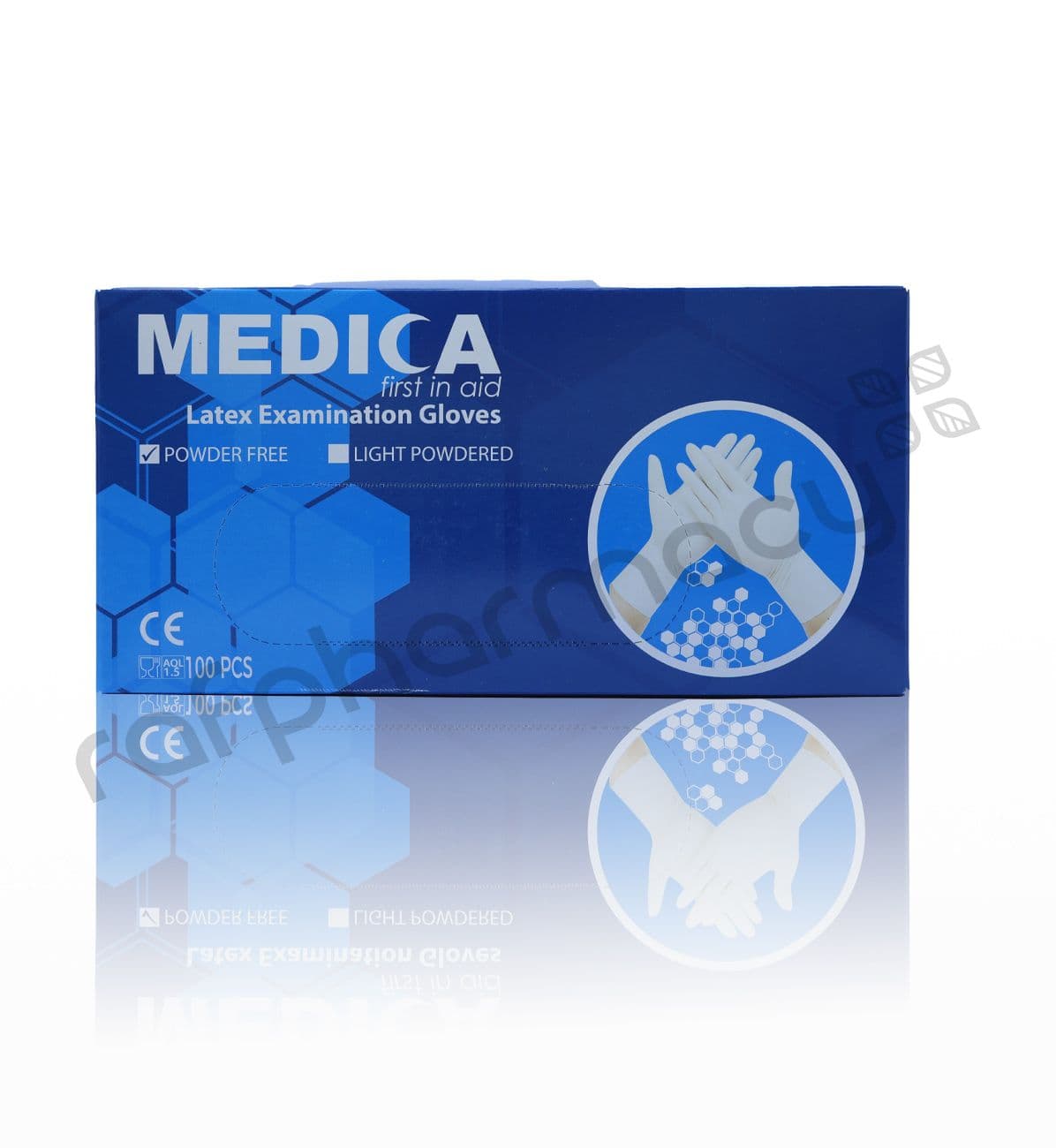 Medica Disposible Latex Gloves P/F (L) 100'S #66070