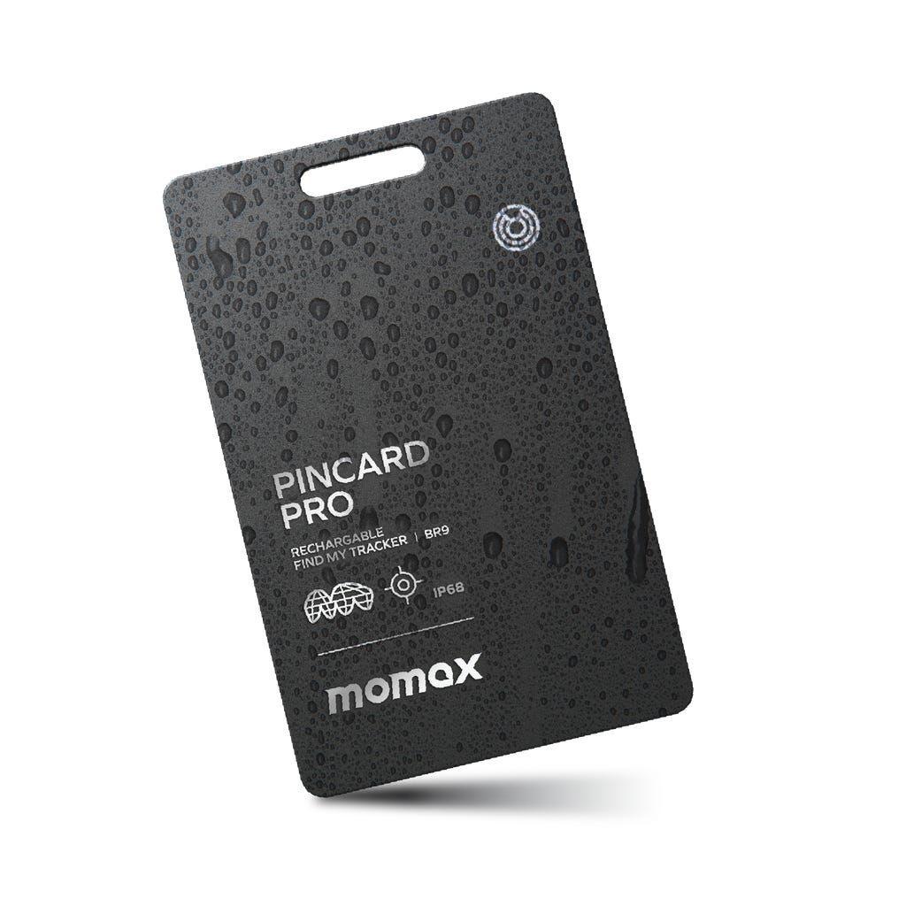 Momax Pincard Mini Findmy Gps Tracker With Wireless Charging (Color: Black)