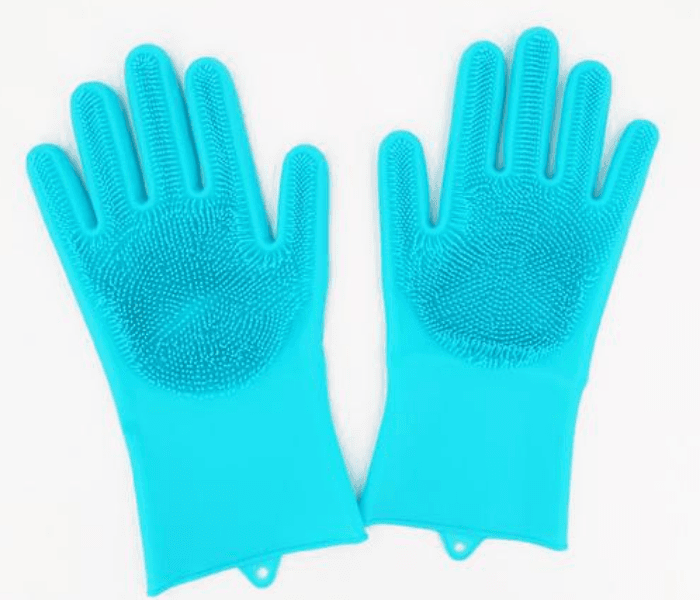 RMM6103 Reusable Cleaning Magic Brush Silicone Gloves - Green