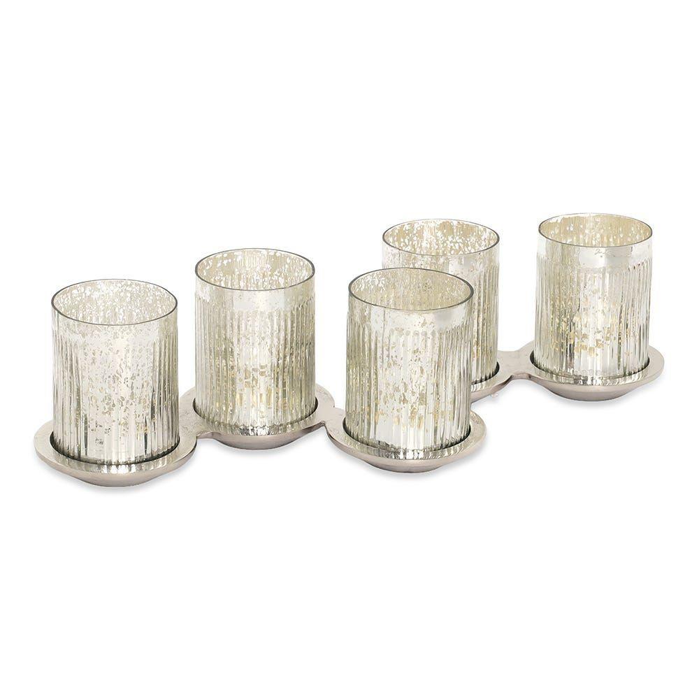 Hule Candle Holder, Silver - 50.15x11.43 cm