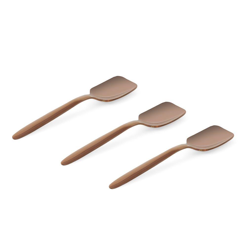 Floryn 3-Piece Ice Cream Spoon Set, Copper- 12 Cm