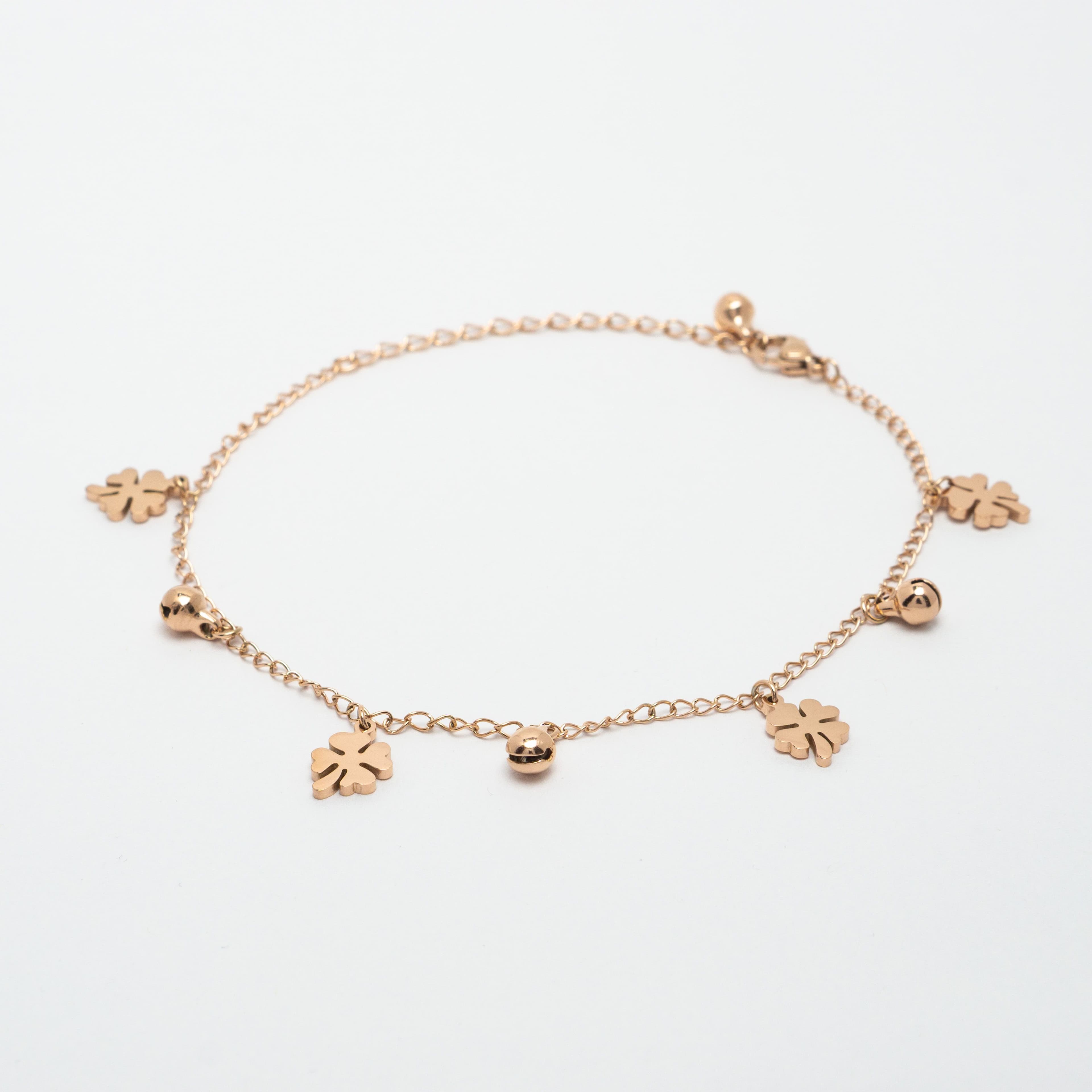 Lucky Leaf Rose Gold Anklet