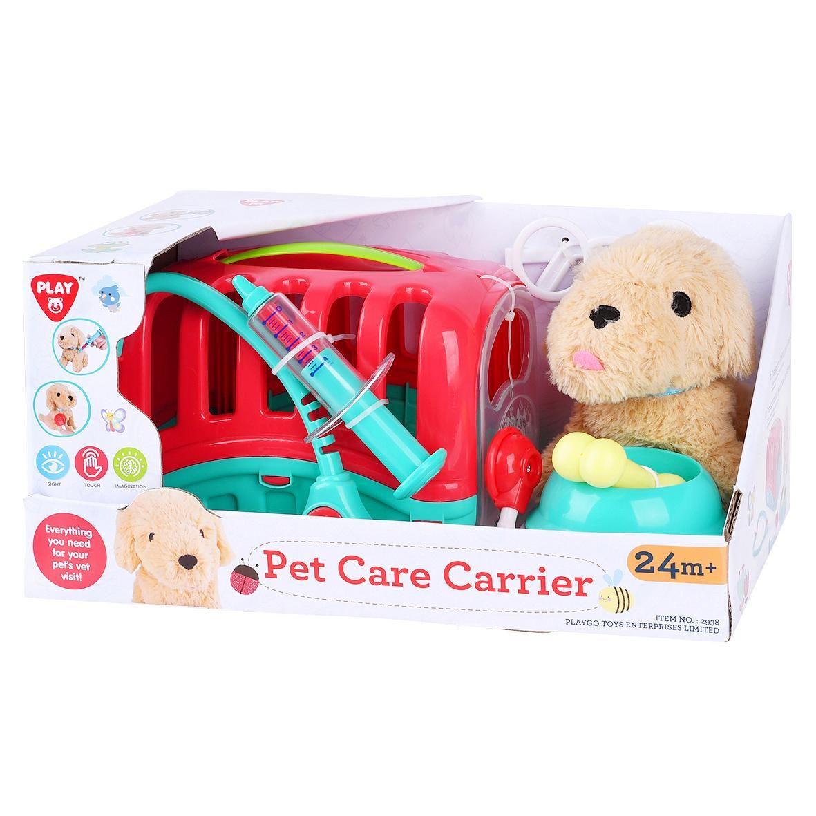 Playgo Pet Vet Care Carrier And Plush Puppy Toy Set