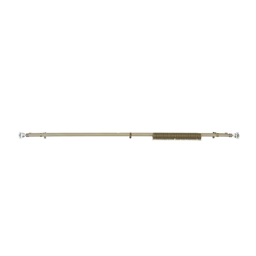 Single Extendable Curtain Rod Set With Crystal Edge, Antique Brass Â€“ 120X210 Cms