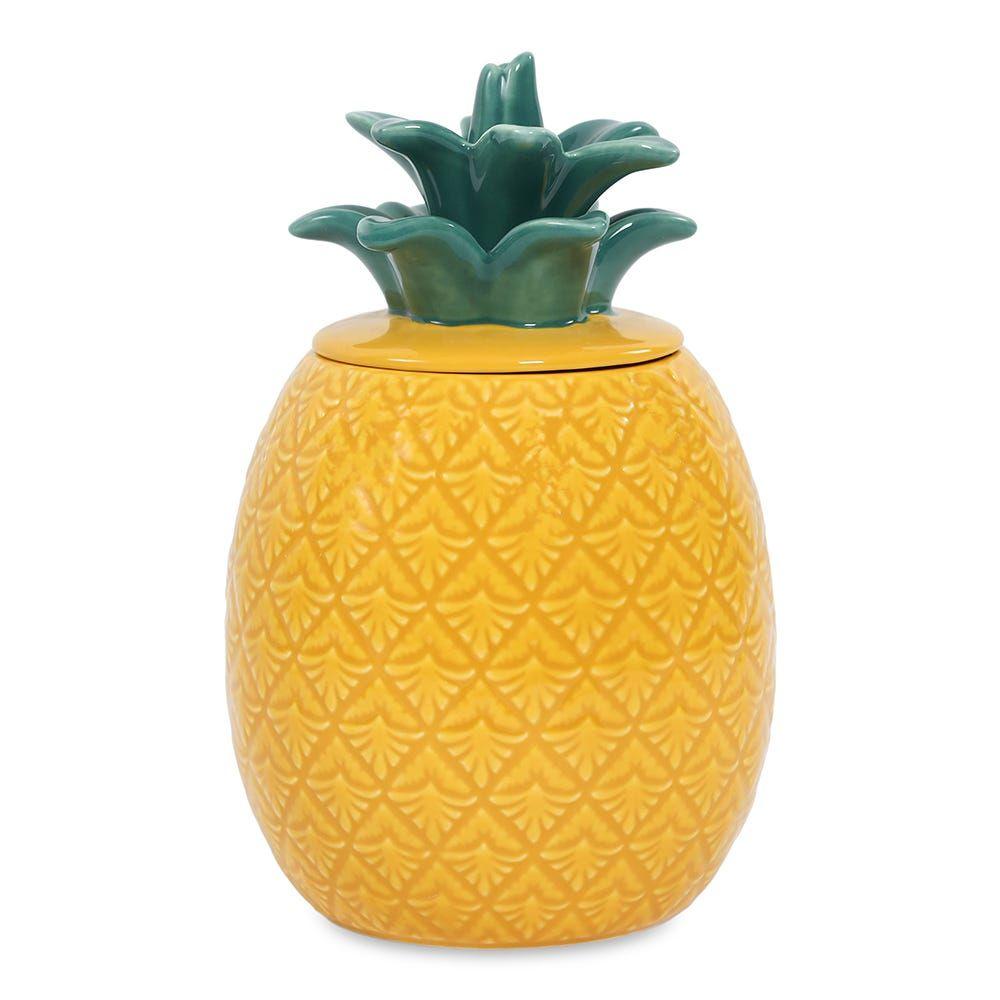 Madagascar Pineapple Shape Jar, Yellow & Green - 9X15 Cm