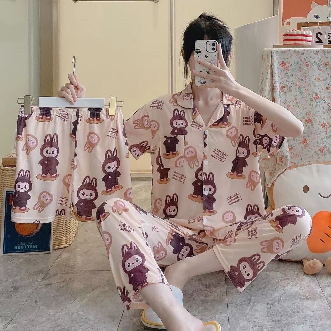 2Pcs Labubu The Monster Short Sleeves Pajamas 2624