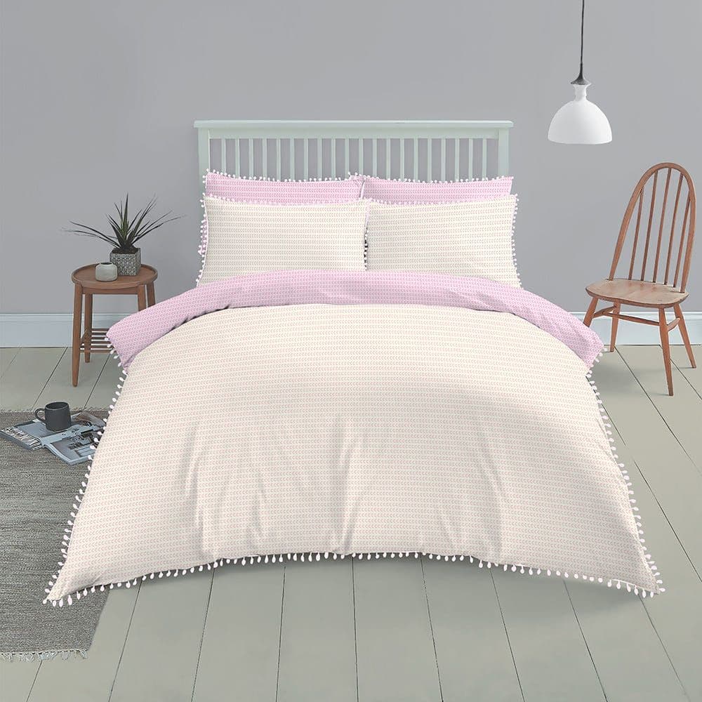 Frida King-Sized Duvet Cover Set, Pink - 230X220 Cm