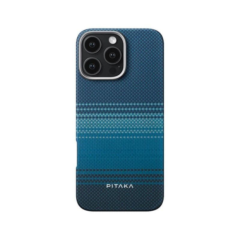 Pitaka Tactile Woven Case Case For Iphone 16 Pro Max-Black/Blue