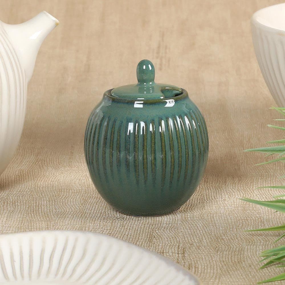 Gallery Porcelain Sugar Bowl, Green Â€“ 250 Ml